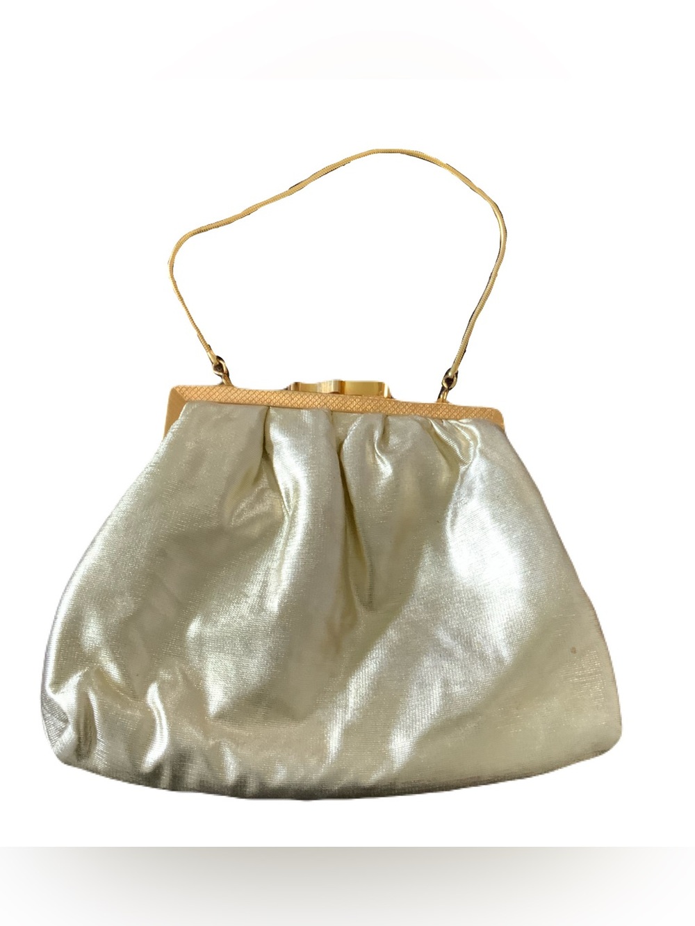 Vintage 1960´s Goldco Gold Lame Satin Evening Wristlet